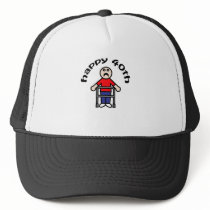 Mens, "Happy 40th" Mesh Hats