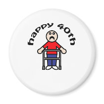 Mens, "Happy 40th" Refrigerator Magnet
