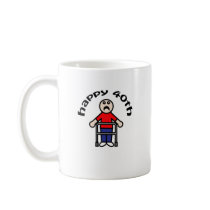 Mens, "Happy 40th" Mugs