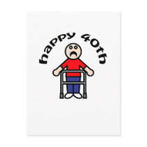 Mens, "Happy 40th" Post Card