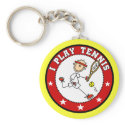 Mens I Play Tennis Tshirts and Gifts keychains