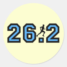 Mens marathon round sticker