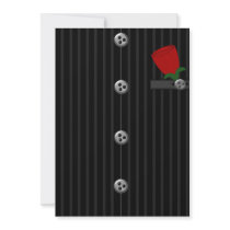Men's Pinstripe Suit Bachelor Party Invitations