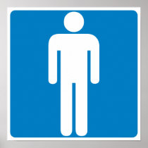 Men's Restroom Highway Sign Posters