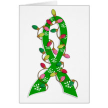 Mental Health Awareness Christmas Lights Ribbon Greeting Card