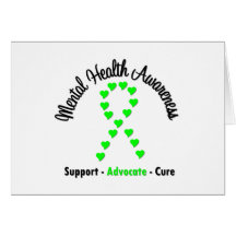 Mental Health Awareness Heart Ribbon Cards