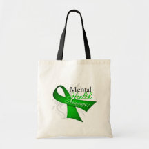 Mental Health Awareness Ribbon Canvas Bag