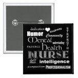 Mental Health Nurse Pride-Attributes/Black Pinback Button