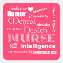 Mental Health Nurse Pride Attributes-Hot Pink Stickers