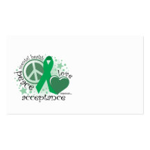 Mental Health Peace Love Acceptance Business Card Template