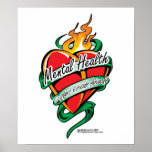 Mental Health Tattoo Heart posters
