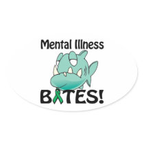 Mental Illness BITES (green) Sticker
