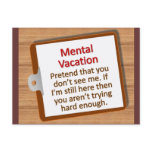 Mental Vacation postcards