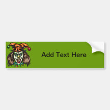 Mentally Unstable Evil Clown Bumper Stickers