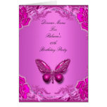 Menu Dinner Card Pink Butterfly Floral