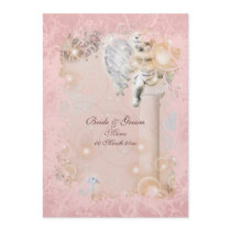 Menu pink white whimsical chic custom invitation