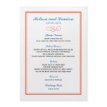 Menu with Coral Border Personalized Invitations