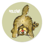 MEOW Cartoon Cat Stickers