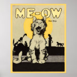 Meow Kitty Cat Cats Vintage Poster Artwork posters