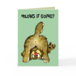 Meows it Going? Cartoon Cat Greeting Card