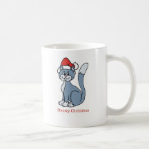 Meowy Christmas Santa Cat Mugs
