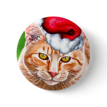Meowy Christmas Tabby Pinback Buttons