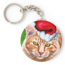 Meowy Christmas Tabby Keychains