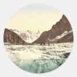 Mer de Glace, Mont Blanc, Chamonix Valley, France Round Stickers