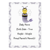 MerBee Bumble Bee Birth Announcement