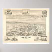 Merced, CA. Panoramic Map 1888 (1062A)
