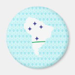 Mercosur Flag Map full size Fridge Magnets