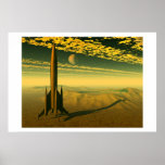 Mercury Rising Over Venusian Craters posters