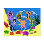 Merfairies in Ocean with Dolphins Postcard