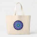 Merkaba Spiral Mandala Blue ( Fractal Geometry ) Bag