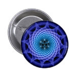 Merkaba Spiral Mandala Blue ( Fractal Geometry ) Button