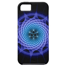 Merkaba Spiral Mandala Blue ( Fractal Geometry ) iPhone 5 Cover