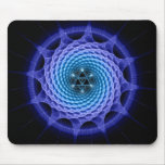 Merkaba Spiral Mandala Blue ( Fractal Geometry ) Mousepad