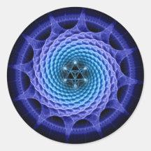 Merkaba Spiral Mandala Blue ( Fractal Geometry ) Sticker