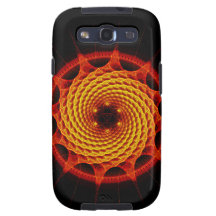 Merkaba Spiral Mandala Red ( Fractal Geometry ) Samsung Galaxy S3 Cases