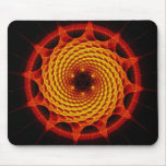 Merkaba Spiral Mandala Red ( Fractal Geometry ) Mouse Pads
