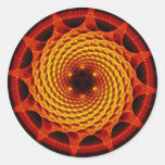 Merkaba Spiral Mandala Red ( Fractal Geometry ) Round Stickers