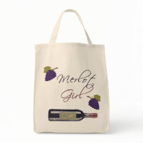 Merlot Girl - Vintage Wine Lovers Canvas Bags