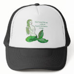 Mermaid against oil hats