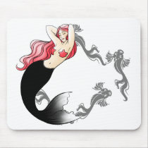 Mermaid and fishes mouse pad