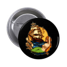 Mermaid and Pirate Ship Pins