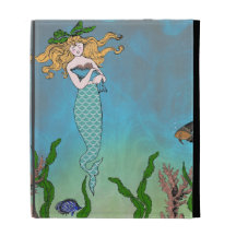 Mermaid and seal iPad cases