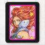 mermaid and seal with falling star mouse mats