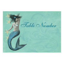 Mermaid Beach Coastal Place Holder Cards Business Card Templates