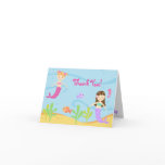 Mermaid BIrthday Kids Folded Thank You Note Cards