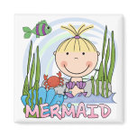 Mermaid Blonde Pony Tail Tshirts and Gifts magnets